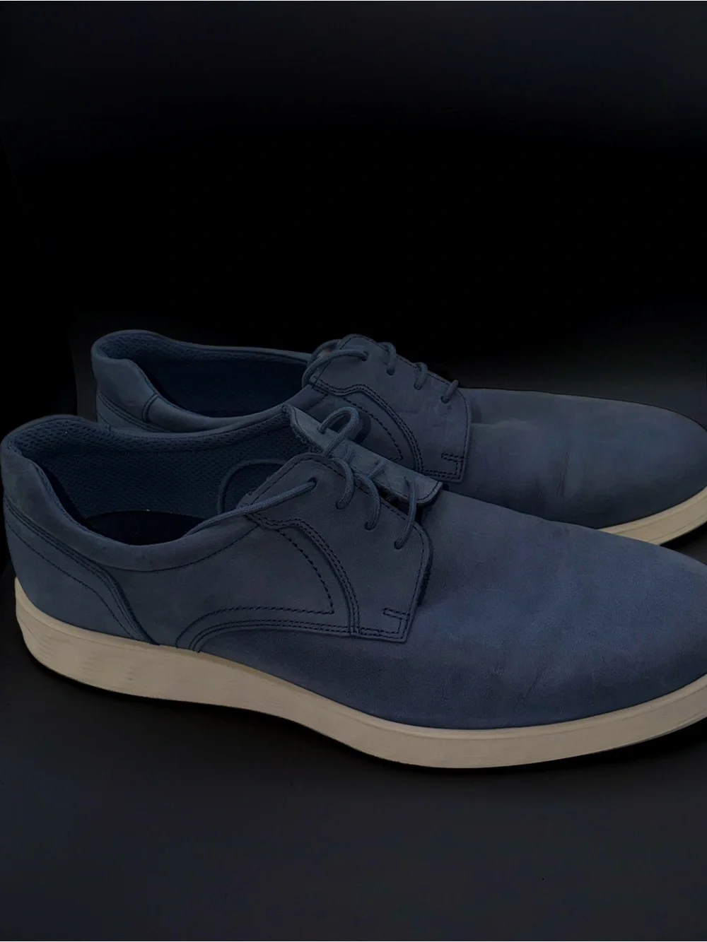 Ecco Men's Lace-Up Oxfords in Blue with White Sole